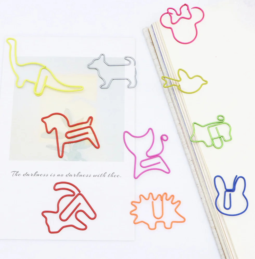 Different Animal Shape Paper Clips for Bookmark, Notebook, Office use