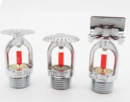 Brass chrome finished pendant upright horizontal sidewall fire sprinkler nozzle