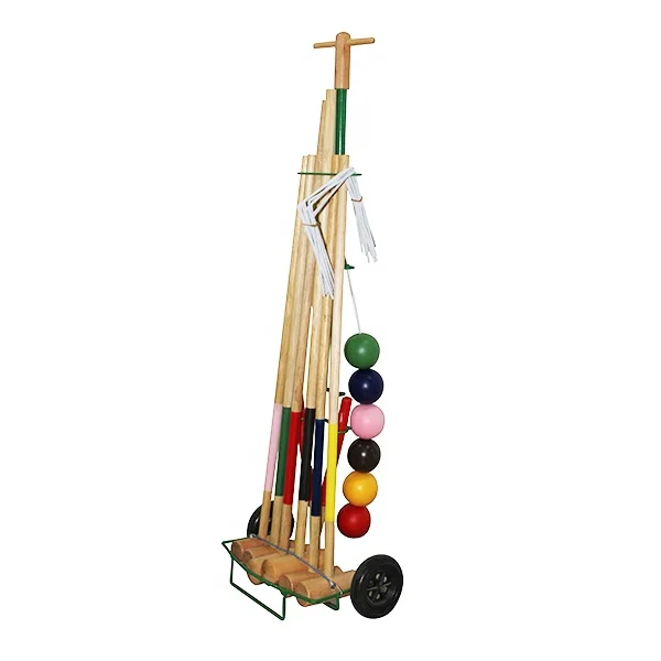 Premium Best Selling Classic Lawn Yard Outdoor Games  Wooden Croquet Set for Kids