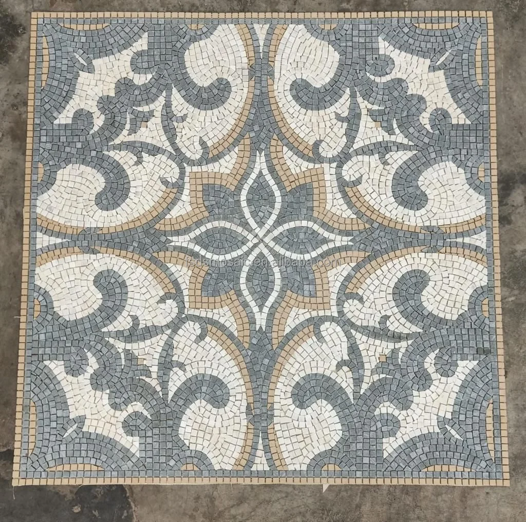 Square Glass Mural Compass Carpet Style Swimming Pool Morocco Medallion Wall Art cut Mosaic Tile