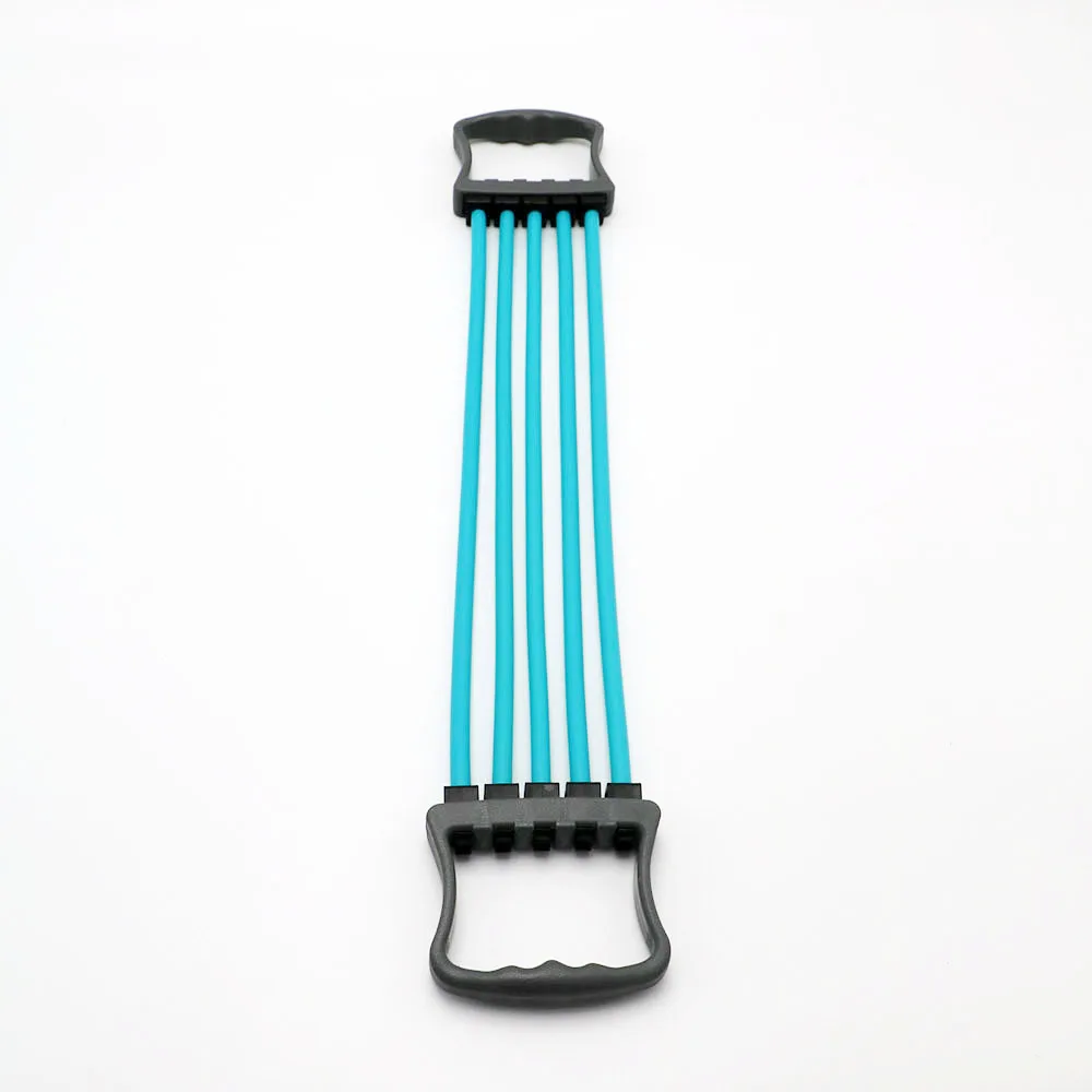 WELE-R002 Portable Chest Expander Exercise Fitness Resistance Elastic Cable Rope 5 Tube Yoga Chest Developer