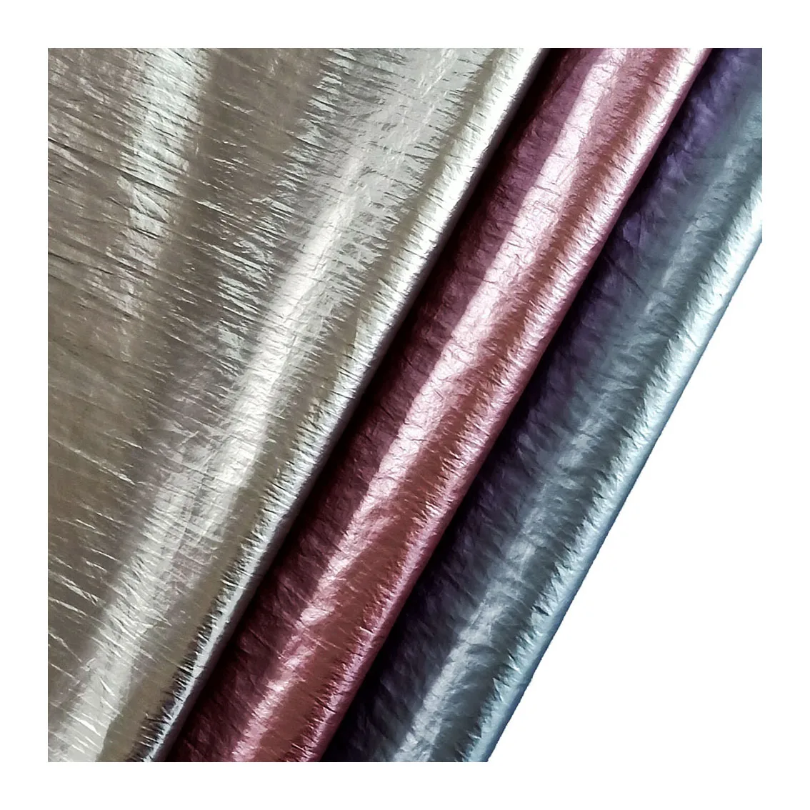 2020 Trendy Down Jacket Fabric 380T Wrinkle Nylon With Release PU Film Transfer Coated/Foil