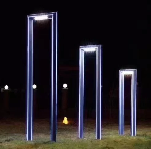 Outdoor modern door pillar shaped aluminum profile LED courtyard lamp garden landscape road square community street lamp