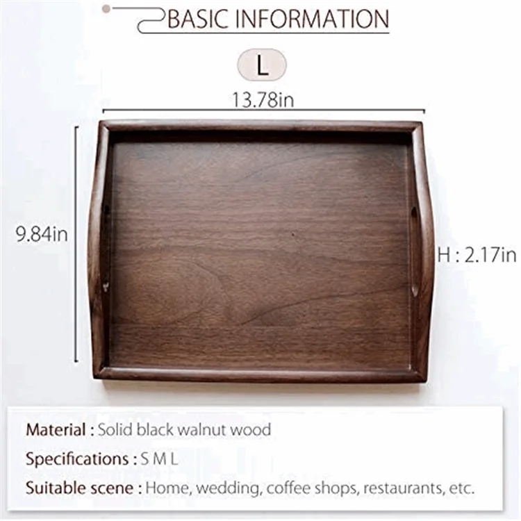 Vintage decorative platters decor durable walnut wholesale factory rustic wooden tray