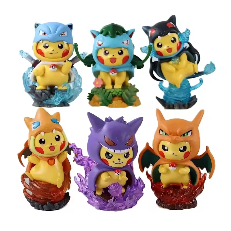 Halloween Pokemoned Display Ornaments Blind Box  Pika Model Statue Action Figure Model Mystery Box For Holiday