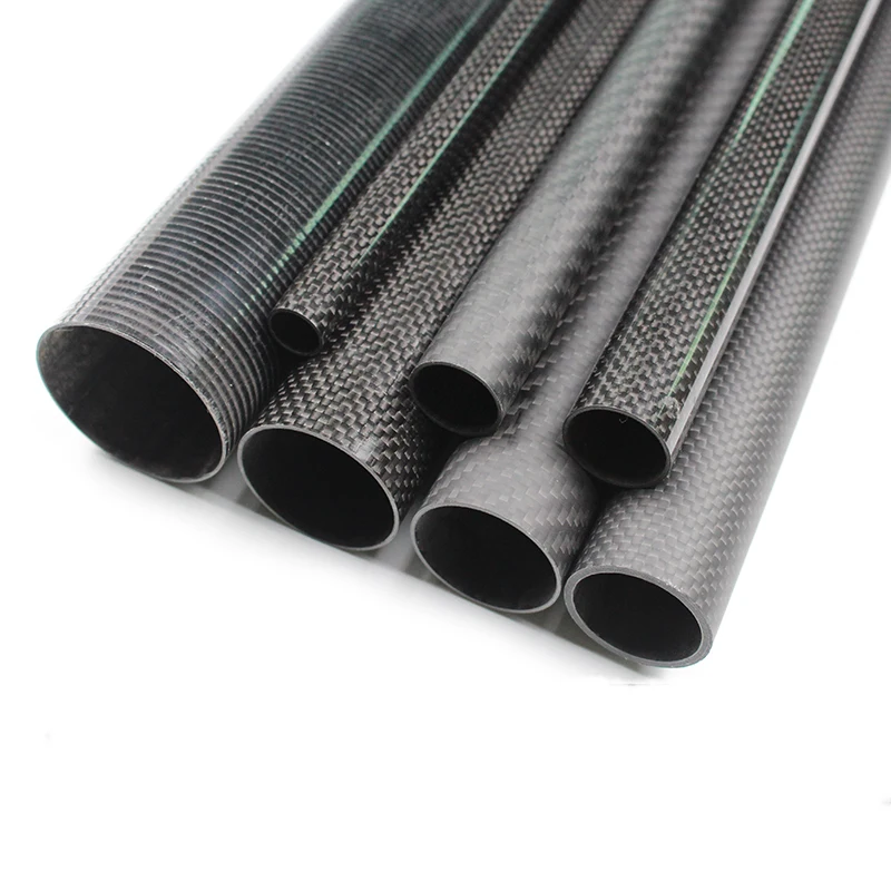 CFRP Customized Length Heat Resistant Roll wrapped 3k Carbon Fiber Tube Length 100cm Fibre Carbon Tube