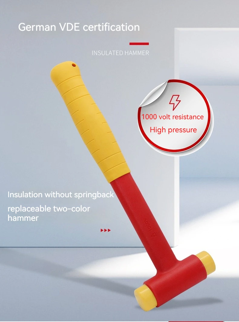 Factory supply 1000v professional insulated hammer with replaceable inserts for car repair