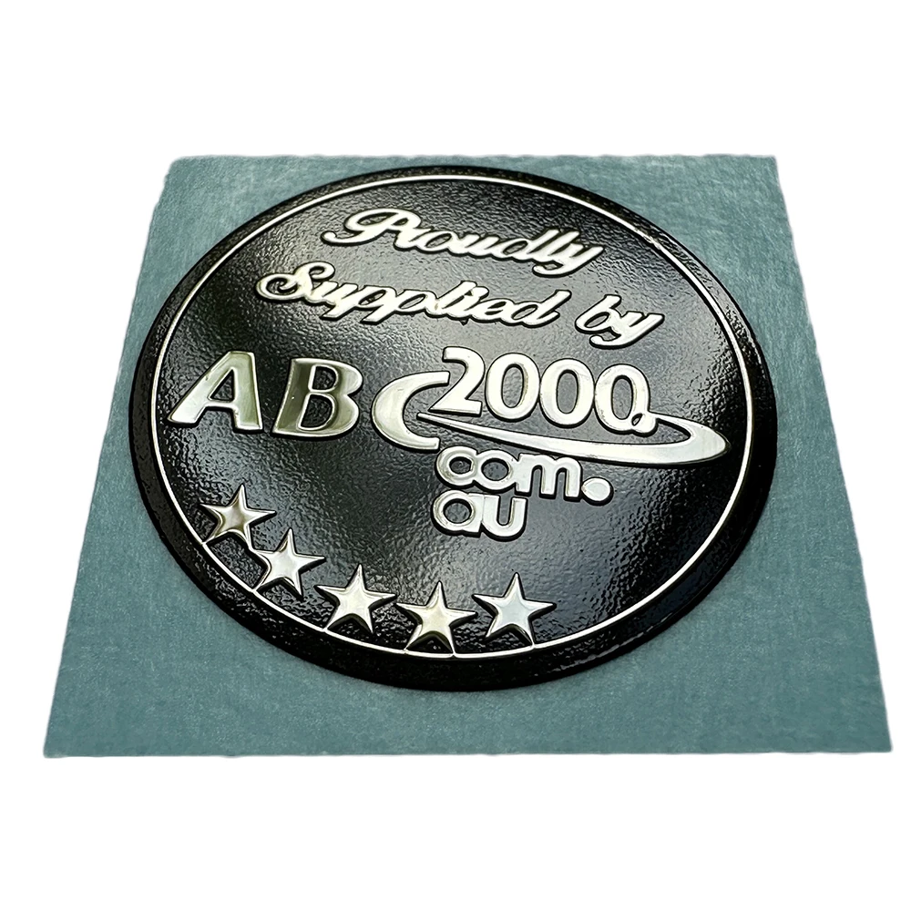 Batch customized brand concave convex mixed color metal notebook special nameplate label printing sticker logo
