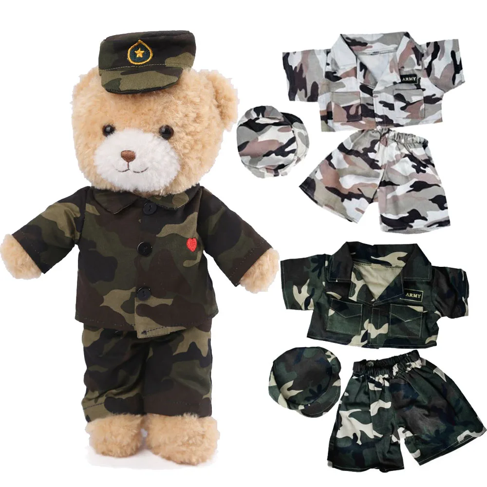 Custom Soft Stuffed Animal Plush Military Teddy Bear Camouflage Uniform Army Soldier Teddy Bear Toy