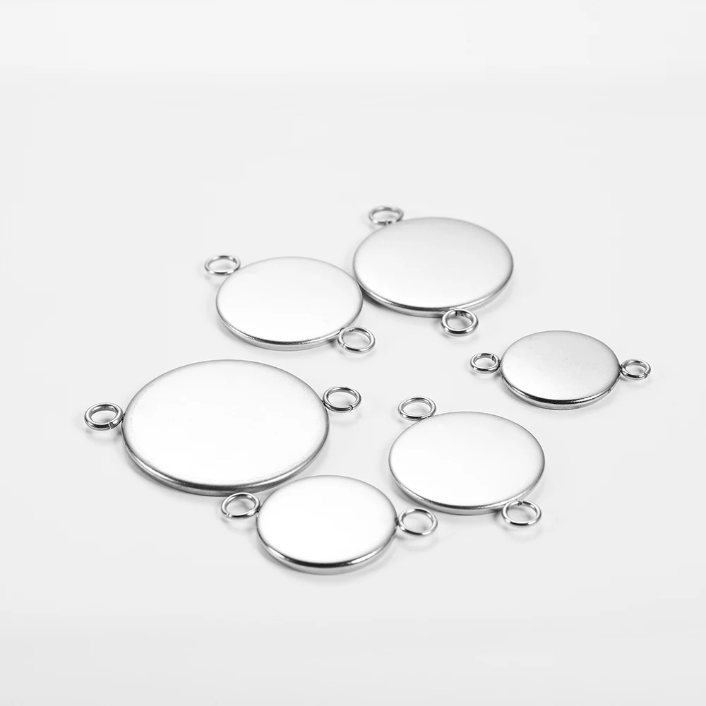 
20pcs/Lot Stainless Steel Cabochon Blanks Setting 6-25mm Base Tray Bezels Blank For DIY Bracelet pendant Jewelry Making Supplies 