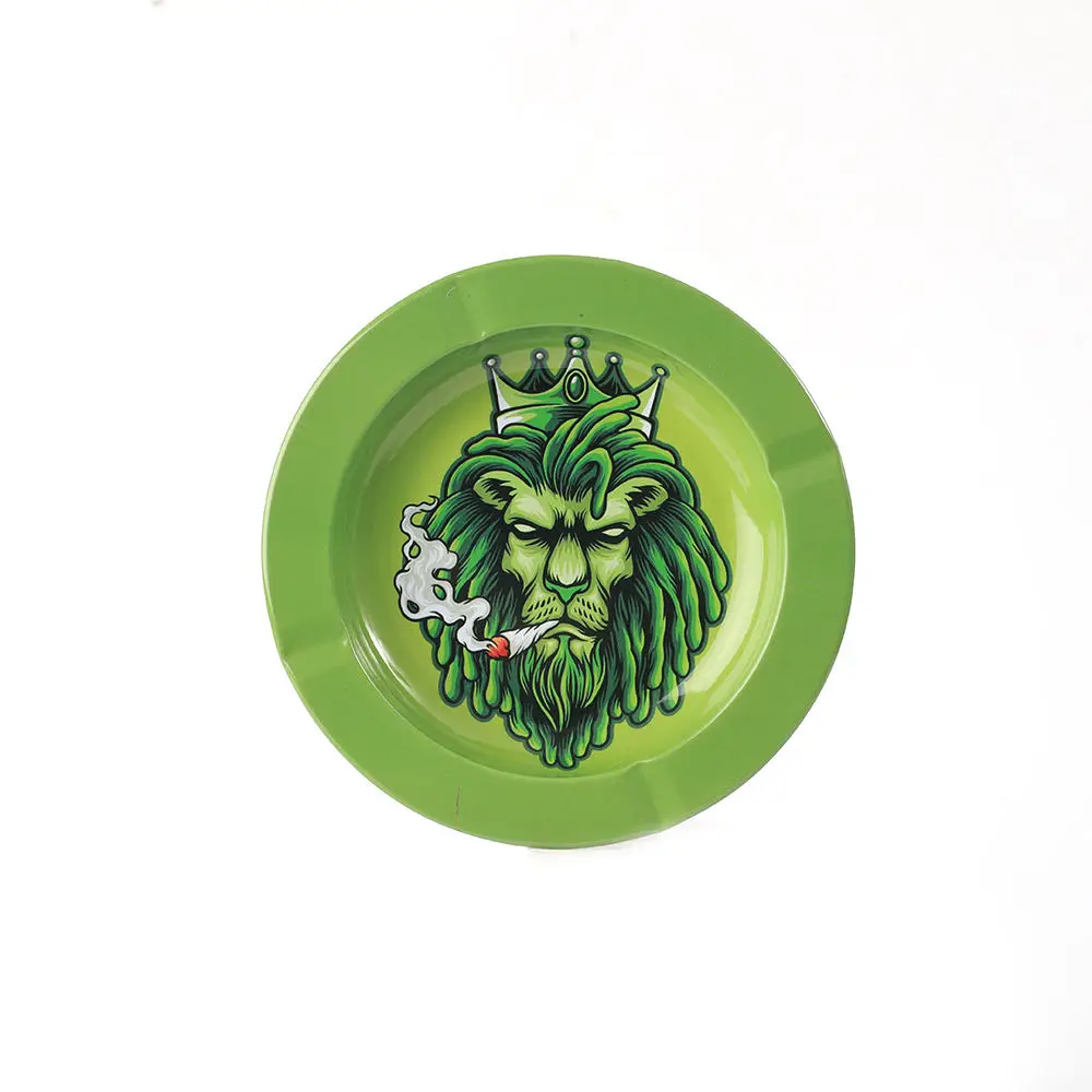 Factory Wholesale Cheap Custom Logo Round Metal Ashtray Tobacco Wholesale Cigarette Ashtray