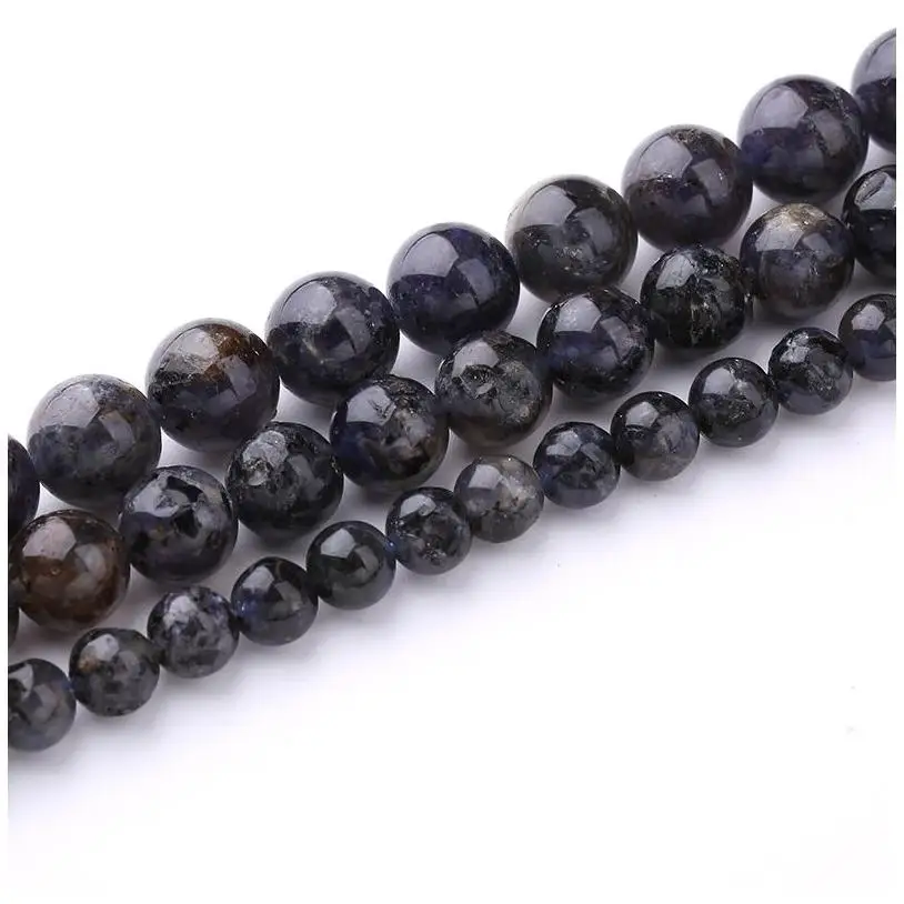 Loose beads natural lapis lazuli round beads semi-finished handmade beaded earrings pendant jewelry accessories in stock