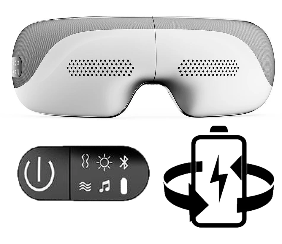 2024 phenitech Smart Eye Massager With Bluetooth Music and Heating to reduce eye strain Visual Eye Massager