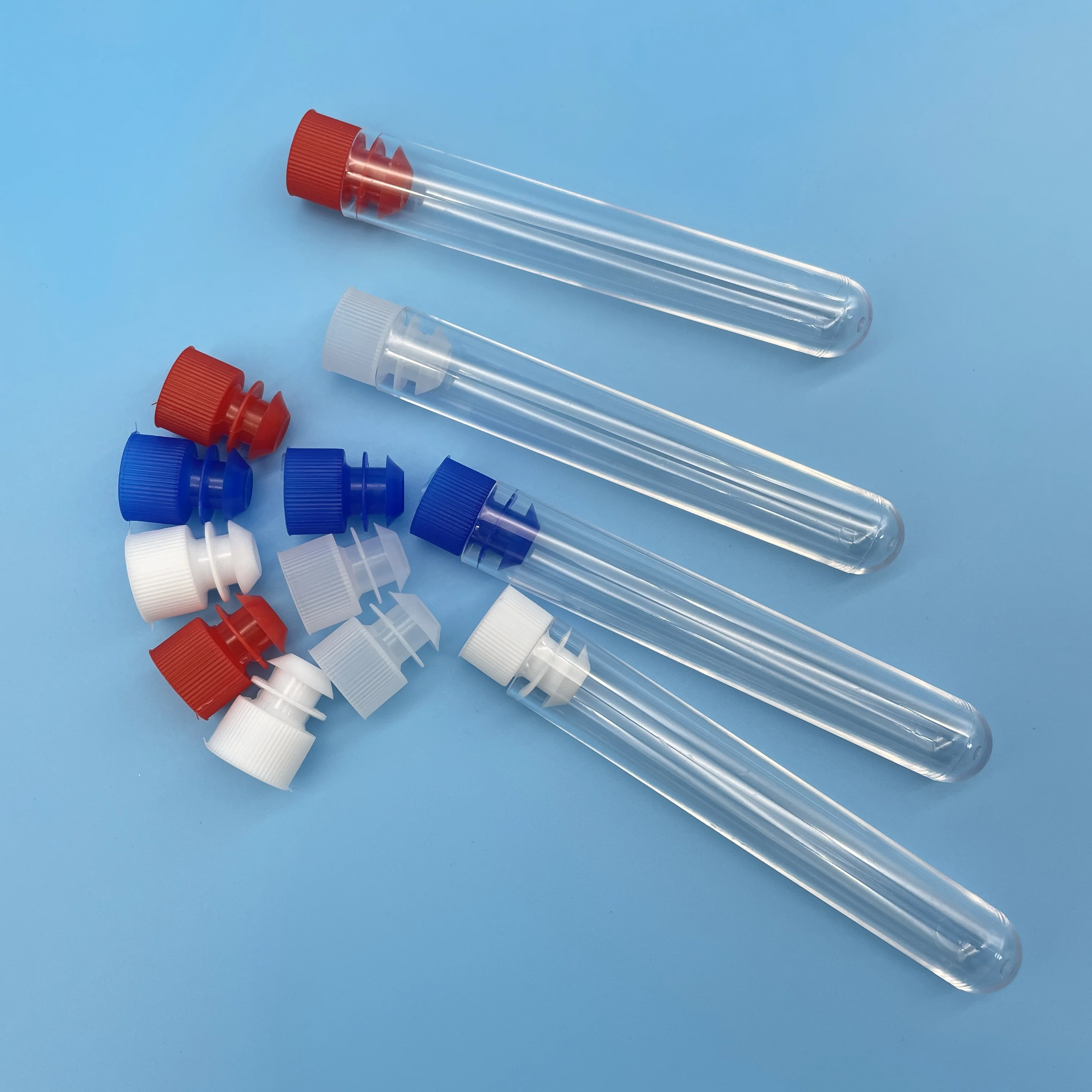 White Blue Red Transparent Color Push-Cap Test Tube Stoppers   Various Colors Test Tube-Cap