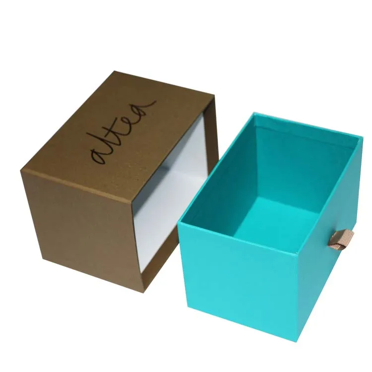 High Quality Custom Printing Luxury Sliding Box With Ribbon Rope Gift Drawer Box Packaging
