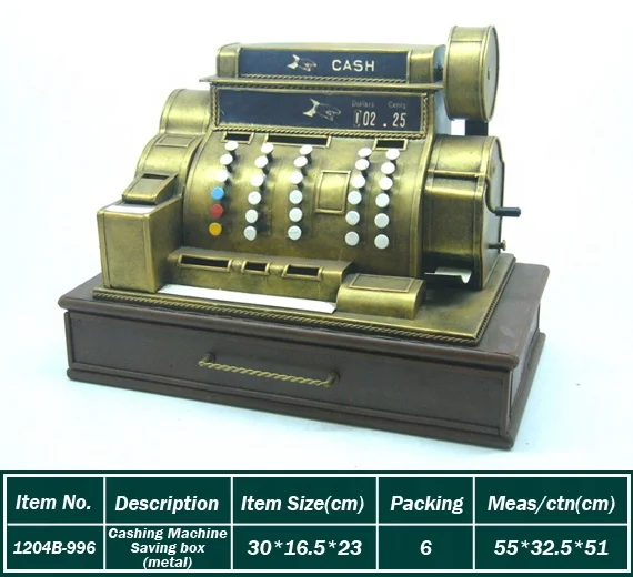 Custom Vintage Metal Cash Register Model Antique Computer TV Typewriter Telegraph Transmitter Retro Prop For Home Pub Decoration
