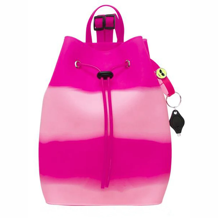 Hot Sale Gift Silicone Assorted Color Backpack Waterproof Drawstring Bucket Bag Girl Travel Beach Bag
