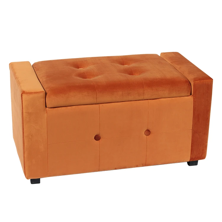 Foldable Tufted Upholstered Flip Top Storage Bench | Foot Rest Stool/Seat | Multipurpose Stool with Cushion Seat Lid