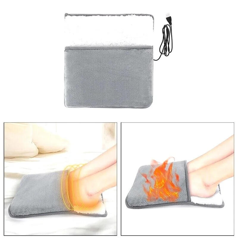 Mydays Outdoor USB Electric Heating Pad Feet Warm Slippers Winter Hand Foot Warmer Washable Household Flannel Foot heater