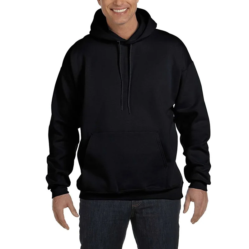
Mens promotional cotton fleece pullover with kangaroo pocket 