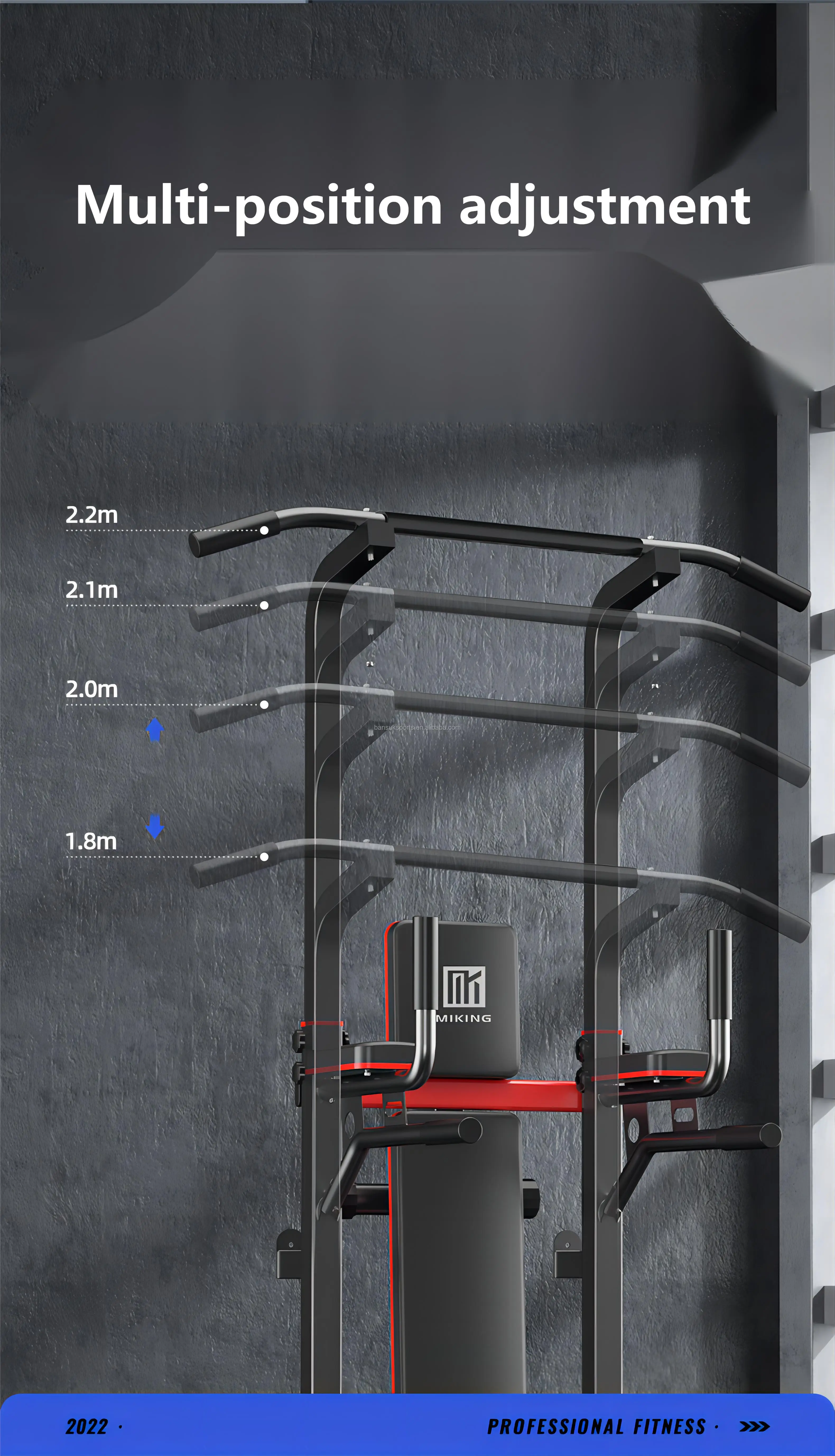 Promotion multifunction home gym standing pull up bar power tower with dip stand