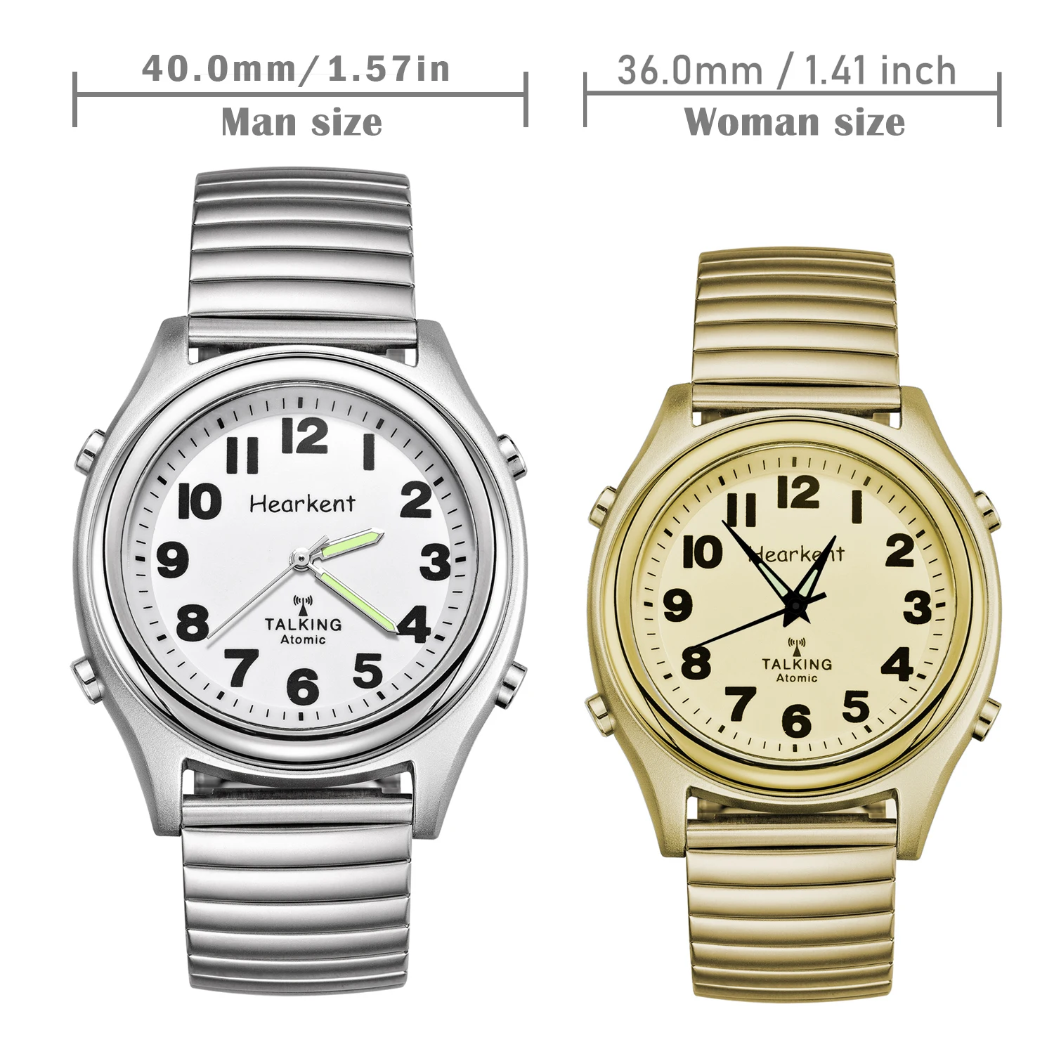 Hearkent  UK or US Atomic Talking Watch for blind or elder people  loud and clear man voice talking watch for women lady kids