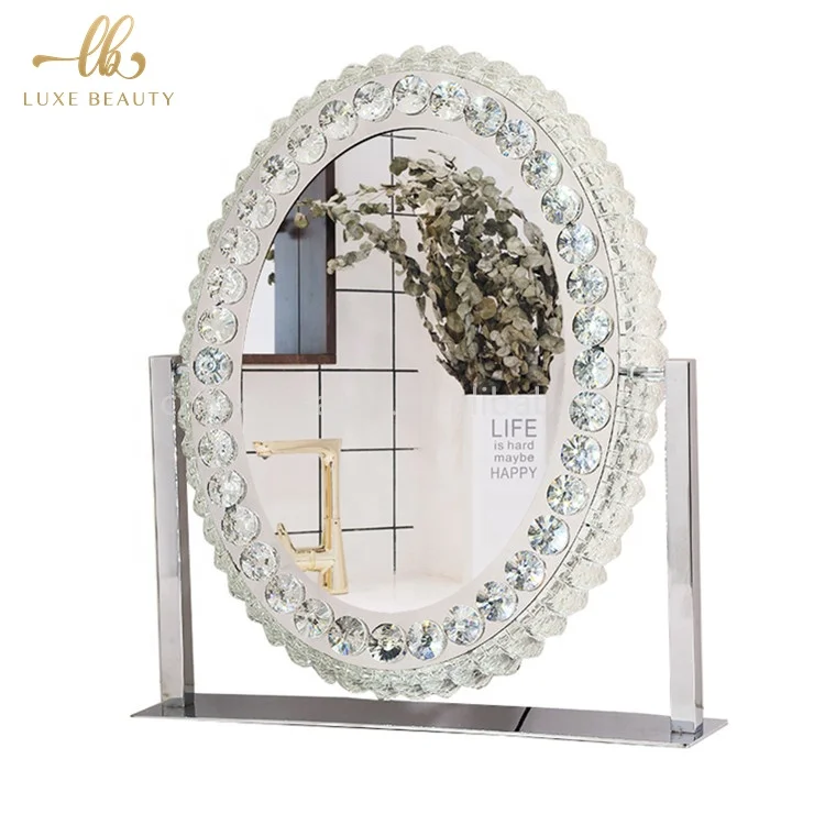 Floor Luxury Light LED Mirror Cabinet Hair Furniture Barber Station Hair Salon Furniture Set Double Sided Barber Mirror