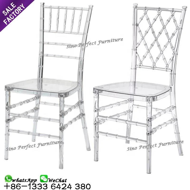 self-developed furniture silla Clear crystal acrylic chiavari wedding chair resin