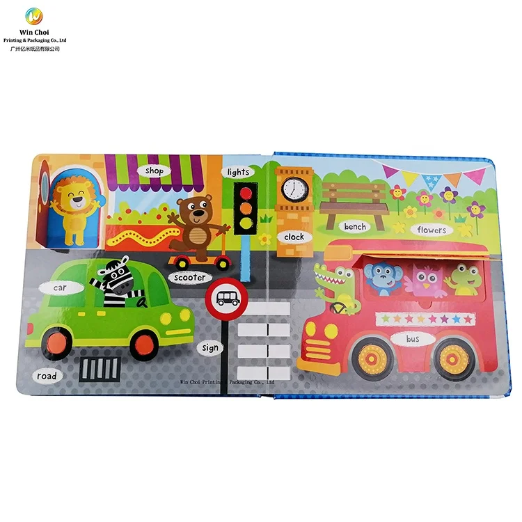 Full color baby educational books learning lift and flap books printing baby animal book