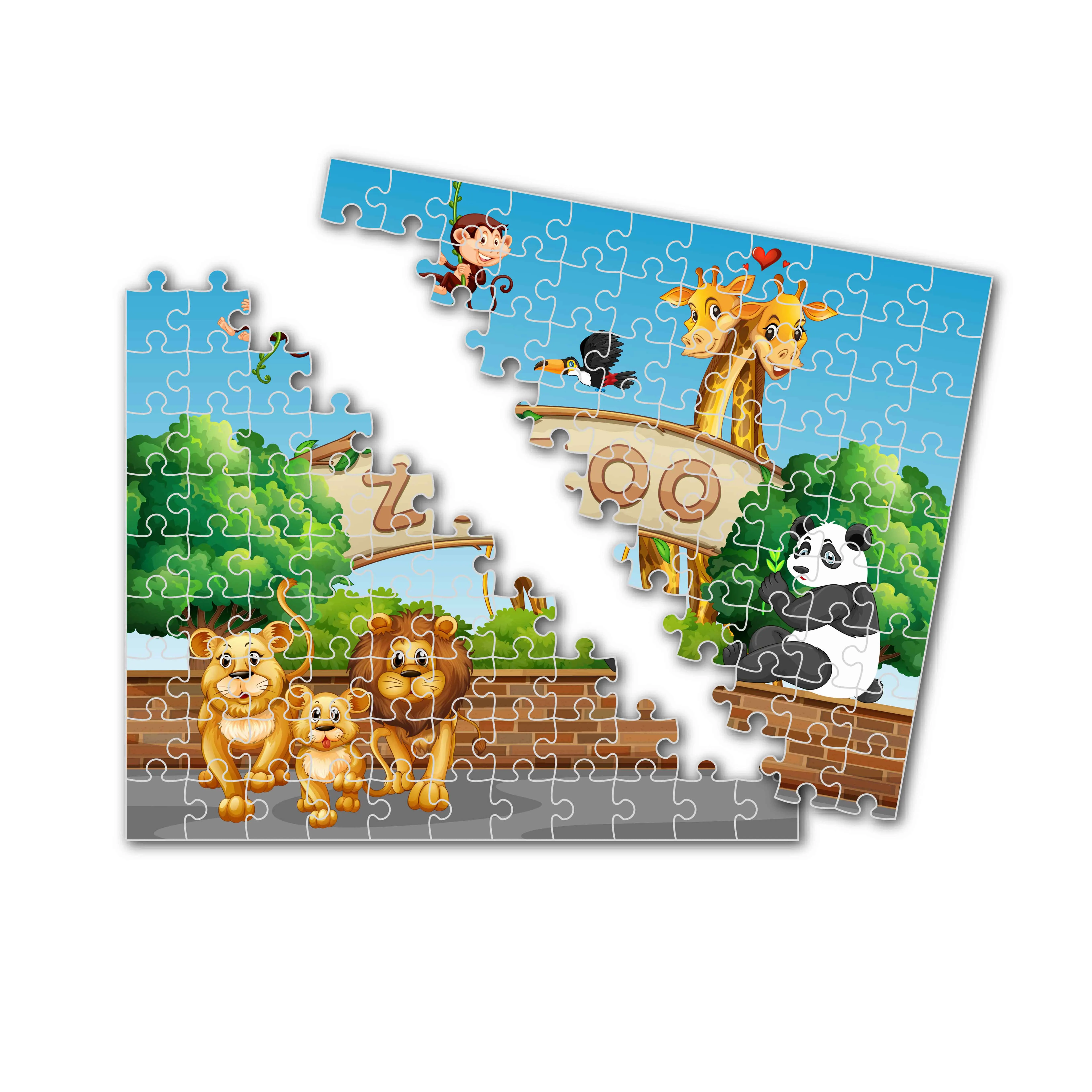 Custom Design Cartoon Educational jigsaw Puzzle Toy Game for Child Full Color Printing