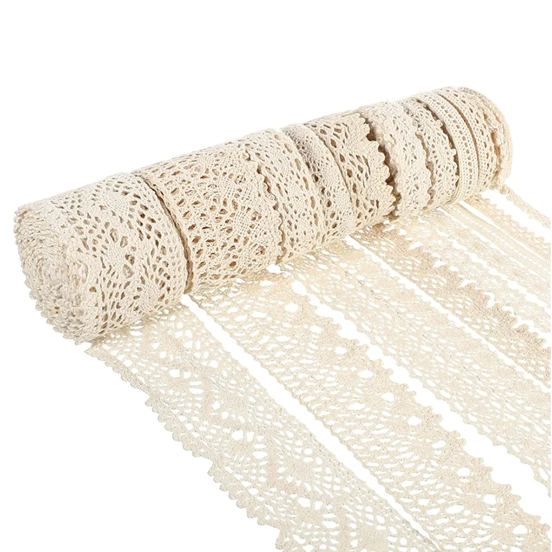 Cotton Lace Trim DIY Craft Delicate Lace Ribbon for Sewing Craft, Gift Wrap