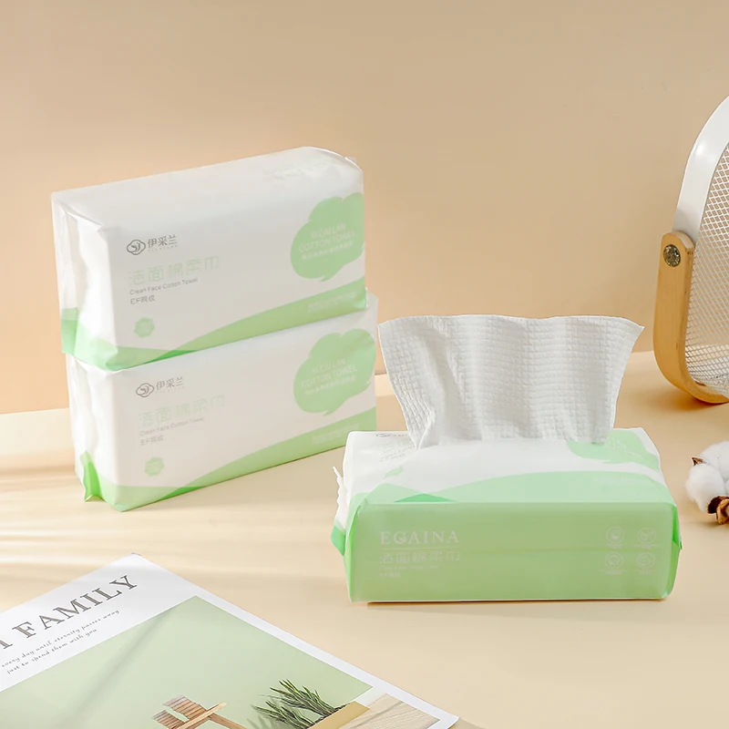2023 Pure Cotton High Quality Disposable Sensitive Skin Cotton Tissue Facial Towel Disposable Wet Face Towels