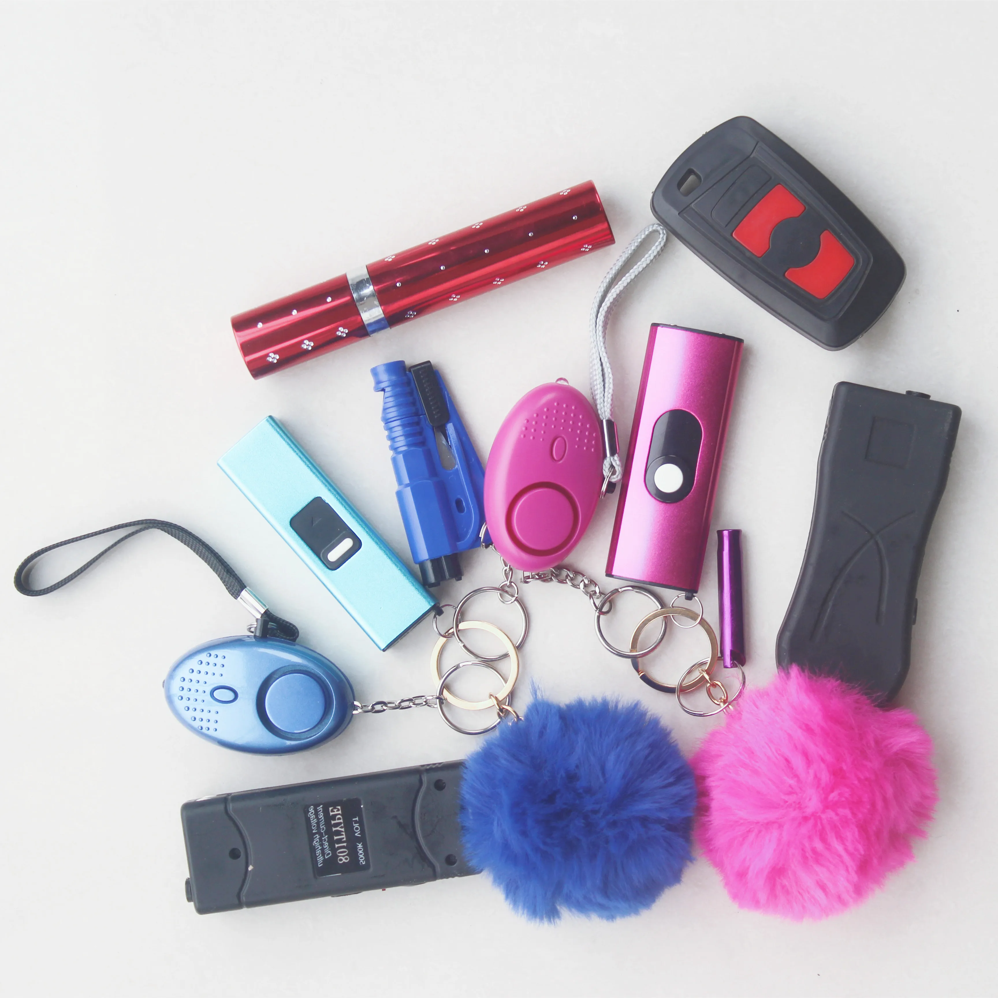 Набор брелоков на заказ, фонарик, оружие для самообороны, товары для защиты от беспорядков, инструменты для самообороны