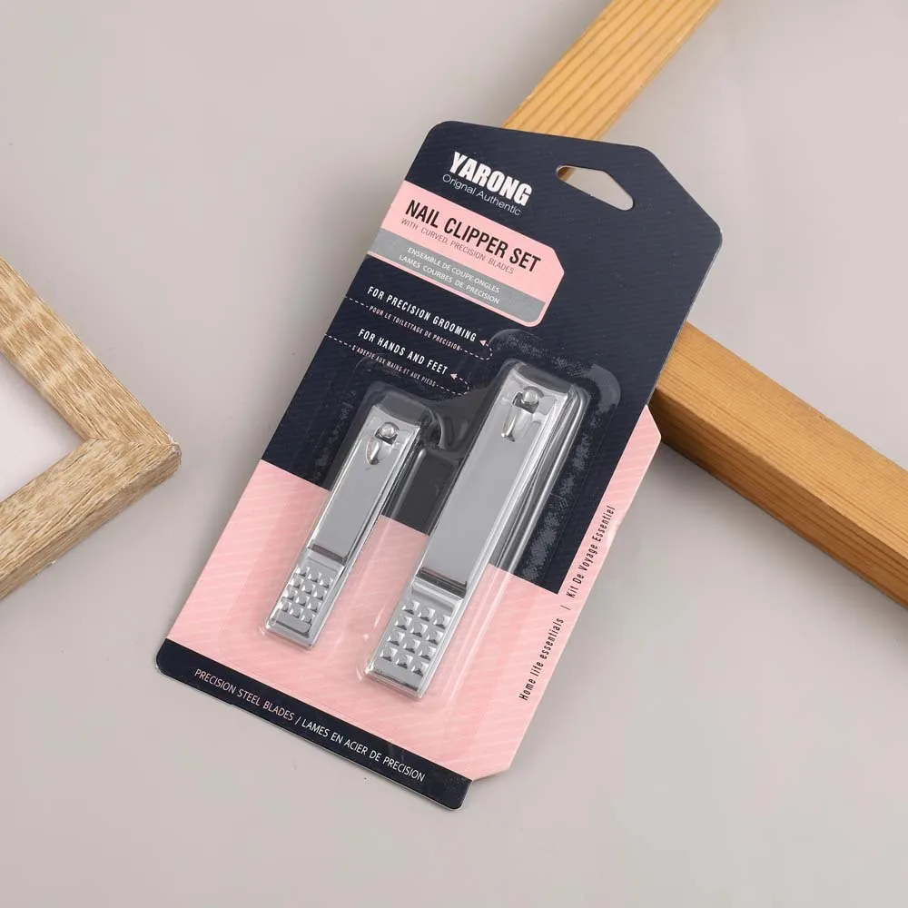 Factory Wholesale Stainless Steel Custom 2pcs Nail Clippers Kit Portable Finger Nail Clipper