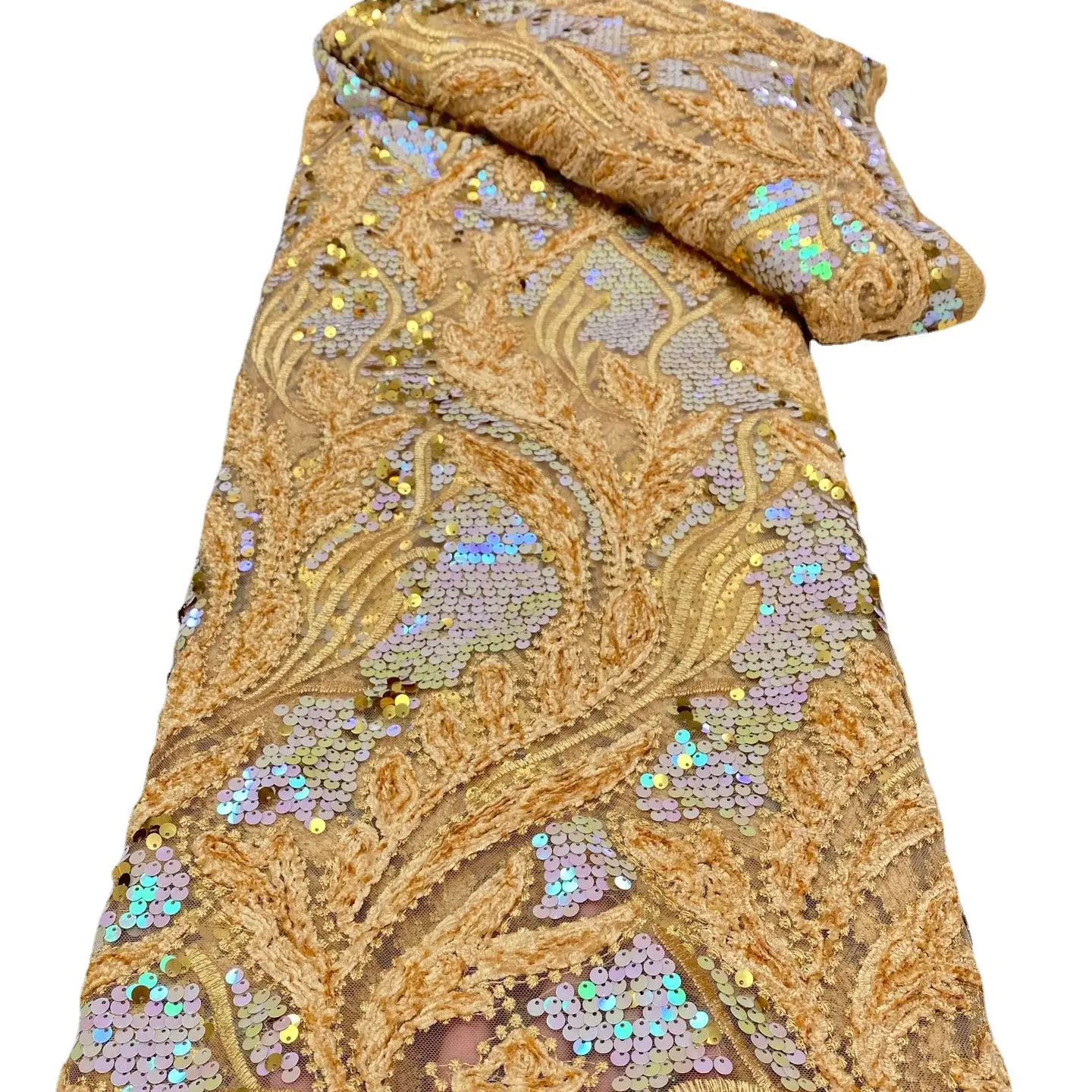 Lace Fabric Sequin Mesh Embroidery Velvet Fabric Wedding Dress Fashion Embroidery Lace Fabric