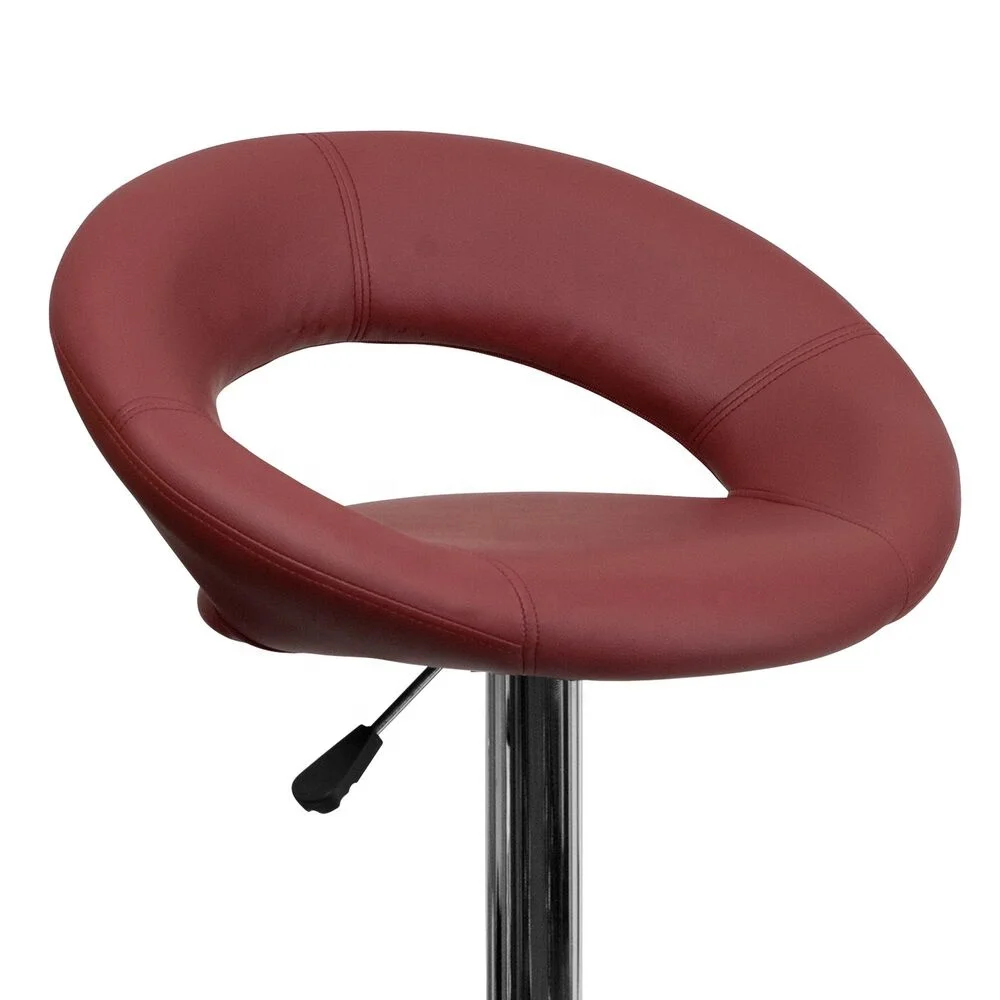 bar stool adjustable height swivel Leather Accent Chair with footrest