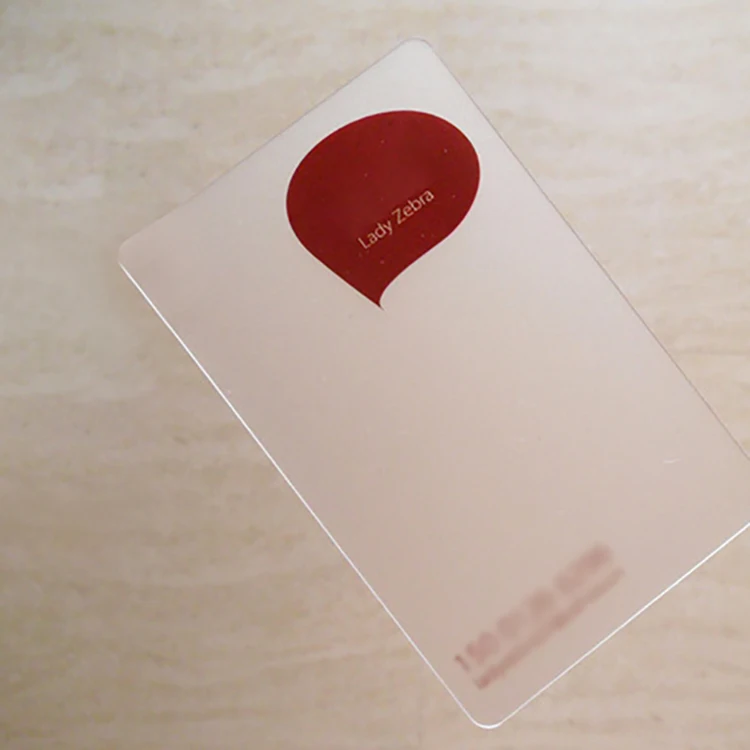 Custom Printed Clear Plastic Pvc Business Cards Printing