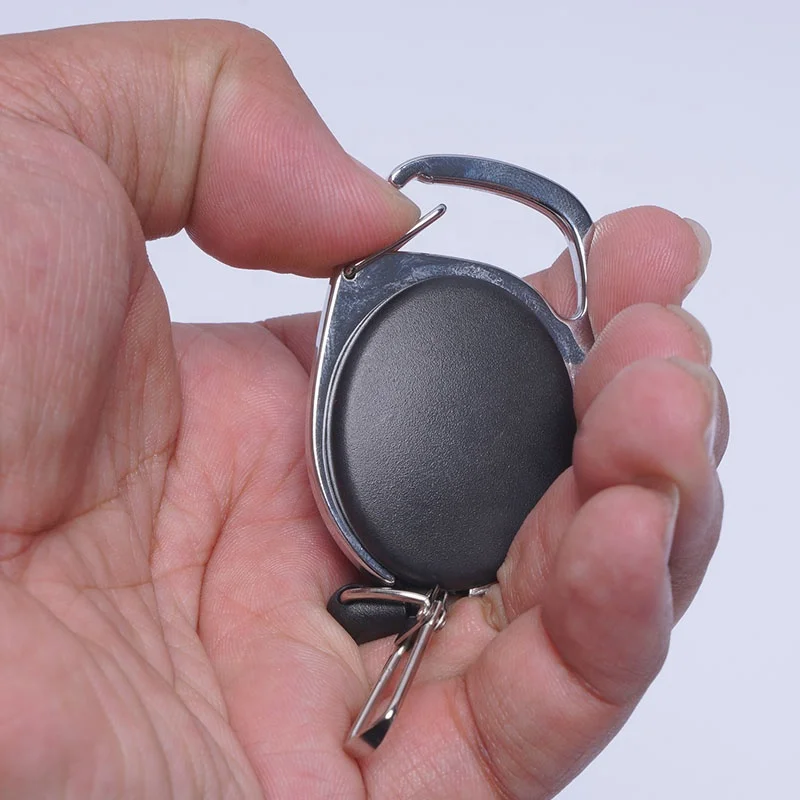 Wholesale Plastic Outershell Round Shape Retractable Cord with Alligator Clips