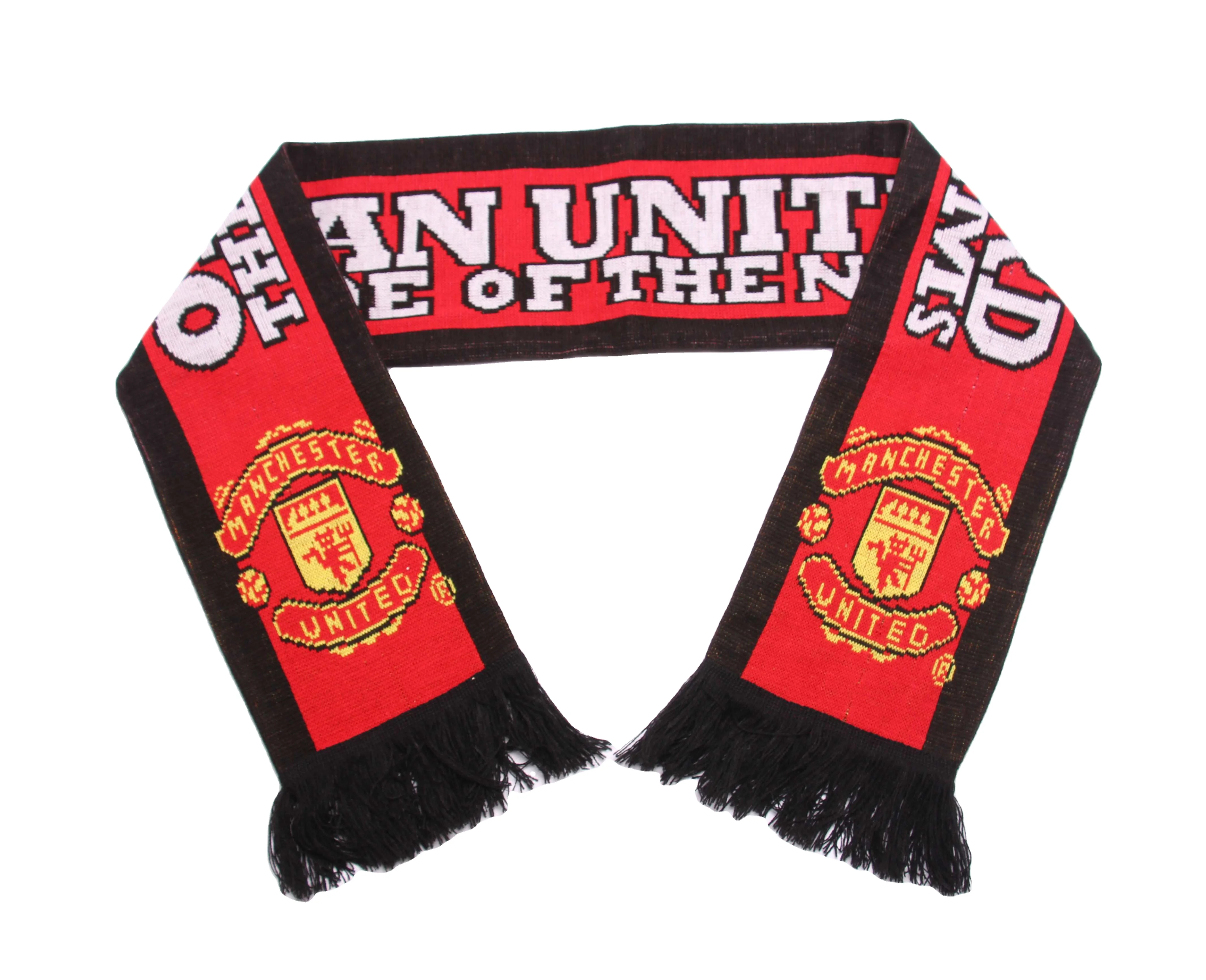 Вязаная Фабрика Прямая поставка популярный Теплый Новый стиль различные логотипы футбольной команды жаккардовый шарф для футбола