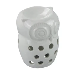 personalized white ceramic owl wax incense burner