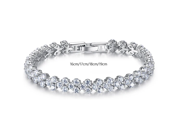 Firstmadam Shiny S925 Sterling Silver Bracelet High Quality Tennis Bracelet Women