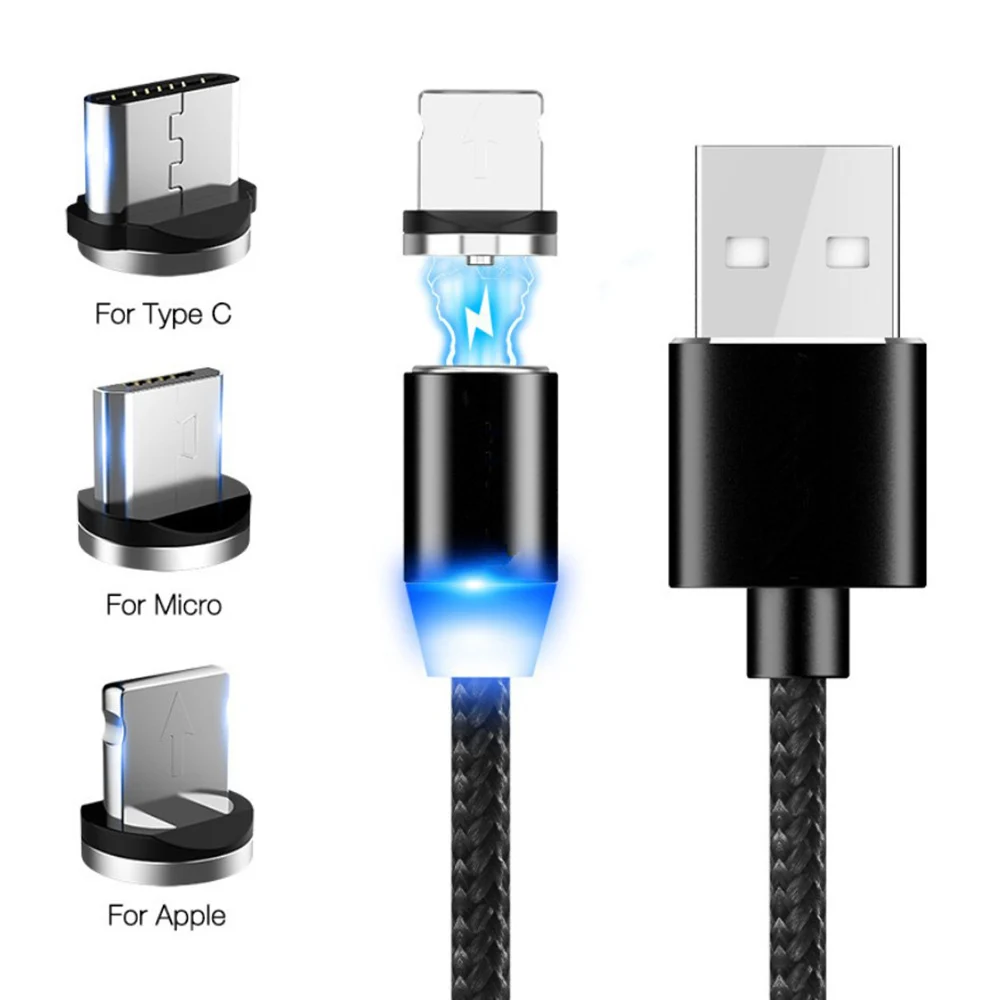 
 Бесплатная доставка, CE ROHS FC утвержденный Магнитный зарядный USB-кабель для iphone Micro Type C, Зарядные кабели для мобильных телефонов  