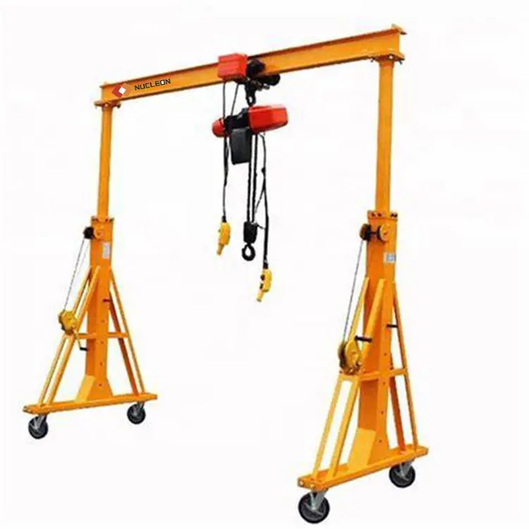 Manufacturer 3 ton 5 ton 10 tonISO CE lifting Portable  3 ton 5 ton 10 ton Rubber Tyre Mini Single Beam mobile Gantry Crane