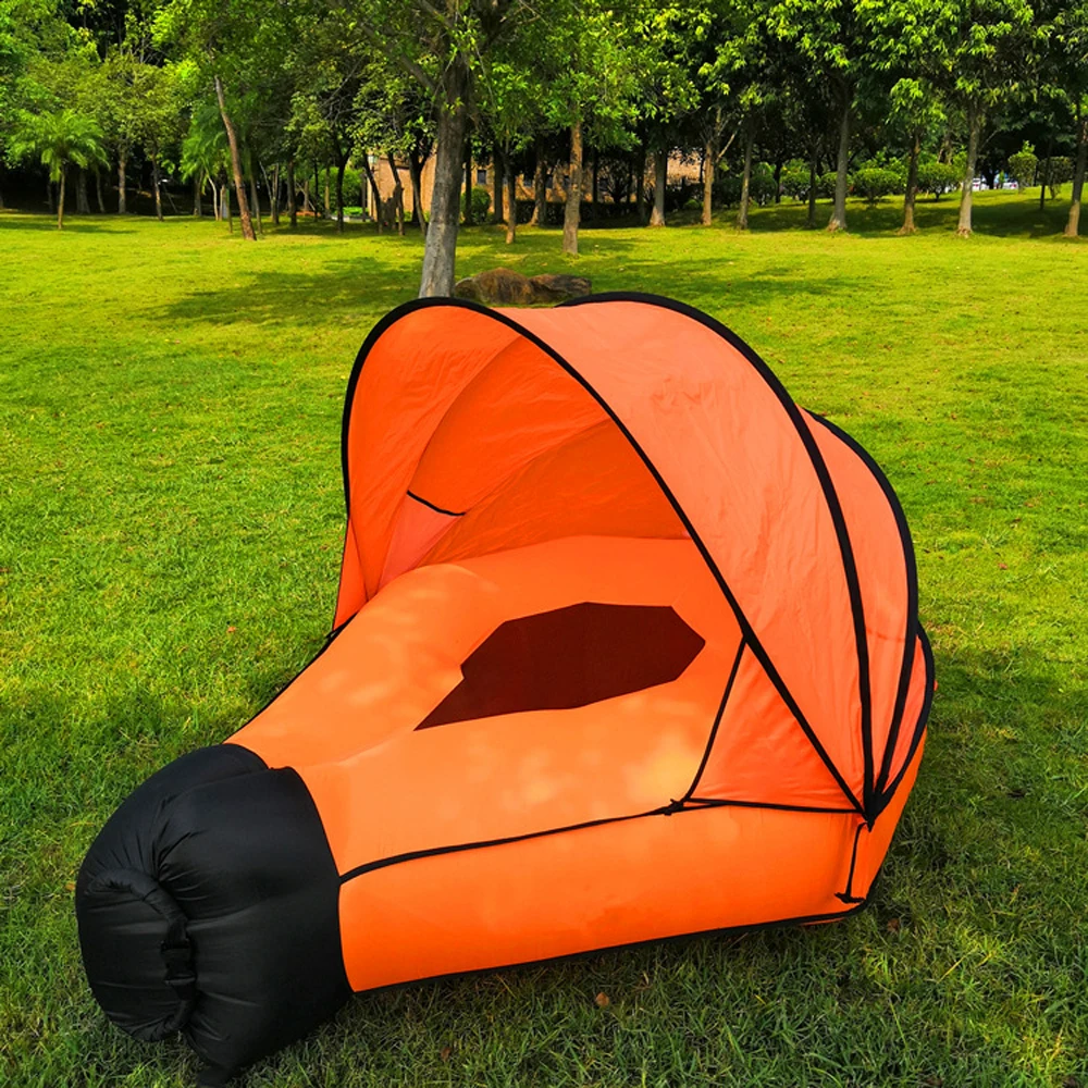 New Lazy Inflatable Sofa Mattress Outdoor Beach Inflatable Lazy Portable Sofa with sunshade