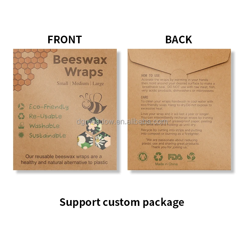 Wholesale Reusable Washable Biodegradable Beeswax Food Storage Wrap