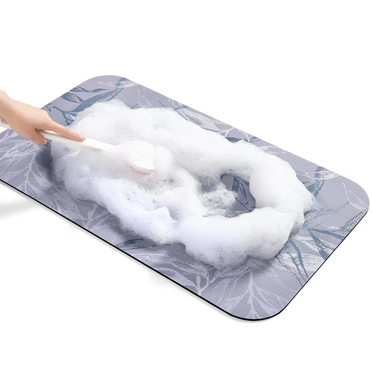 Soft Fast Drying Non Slip Water Absorbent Diatomite Bath Mat And Hard Bathroom Floor Shower Mats