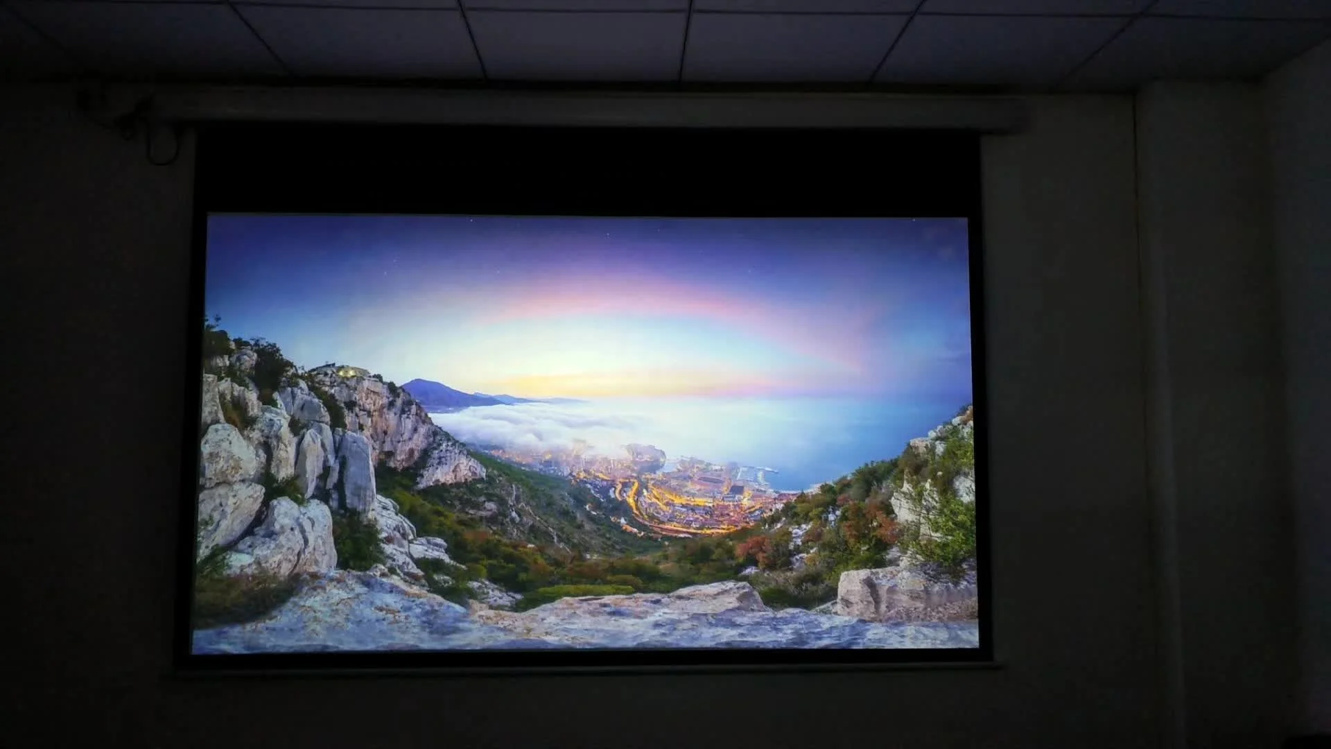 XYScreens 90-150 inch 4K Matt White Wall Ceiling Electric Motorized Tab-Tension Drop Down UHD Projection Projector Screen