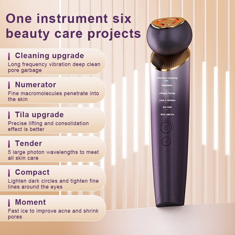 Radio Frequency Facial Machine Skin Therapy Wand Ion Therapy LED Light Machine for Neck Lift&Firm Tighten Skin Wrinkles Tool