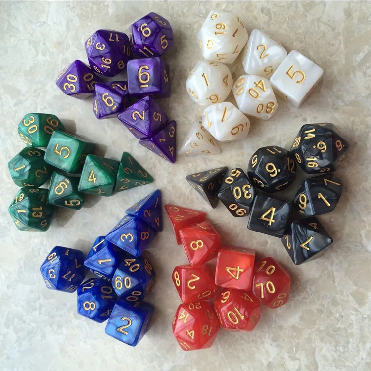 Factory Hot Sale Personalized Transparent Casino D&d Gaming Dice Acrylic Resin Polyhedral Dice Set