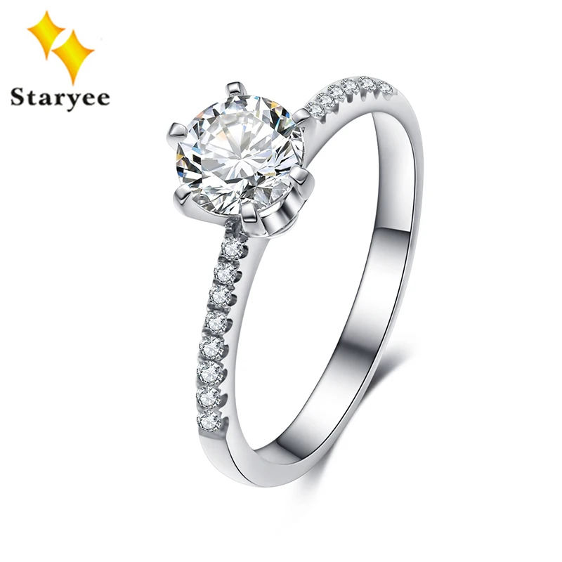 
Original Charles Colvard FOREVER ONE Platinum PT950 Moissanite Engagement Ring 1CT G Color 6 Claws Moissanite Wedding Ring Women 